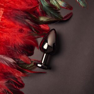 AFTERDARK Blackgem Metalic Butt Plug with Black Jewel - Image 5