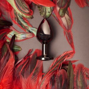 AFTERDARK Blackgem Metalic Butt Plug with Black Jewel - Image 3