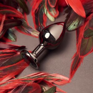 AFTERDARK Blackgem Metalic Butt Plug with Black Jewel - Image 4