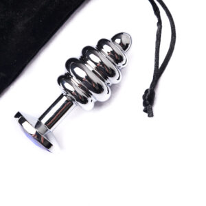 LOVETOY Spiral Butt Plug Rosebud with Darkblue Jewel - Image 3
